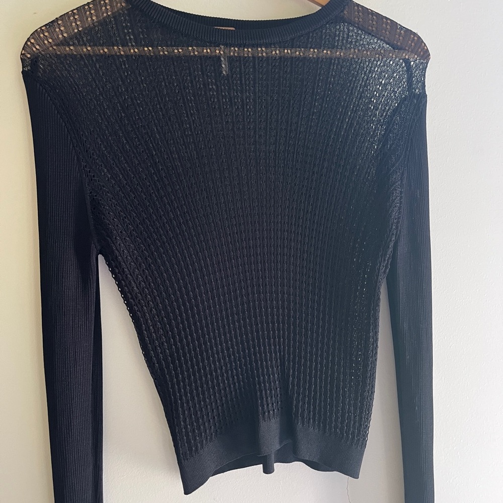 Black Knit Women's Top